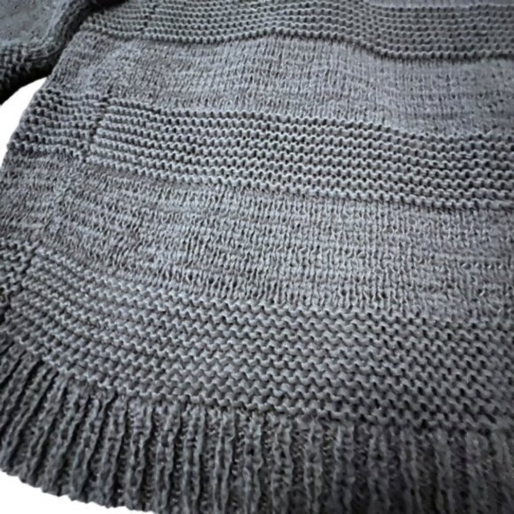 Ann Taylor LOFT Black Open Cardigan Sweater FRINGE Office Wear Casual Dressy XS - Picture 12 of 12